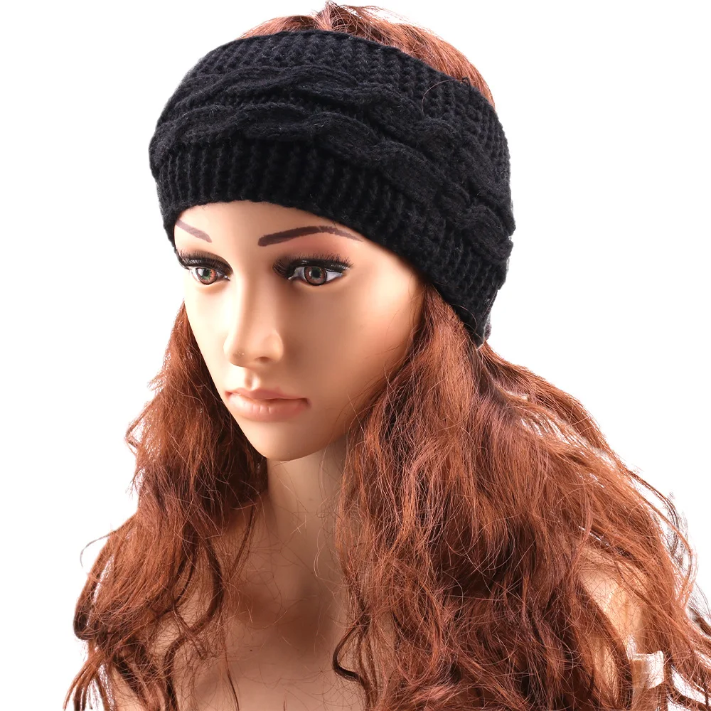 Autumn and winter knitted elastic keepwarm ear protection headband