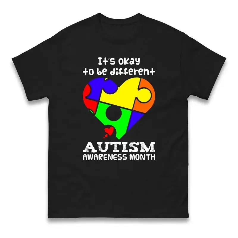 Its Ok To Be Different Autism Autistics T Shirt Puzzle Pieces Awareness