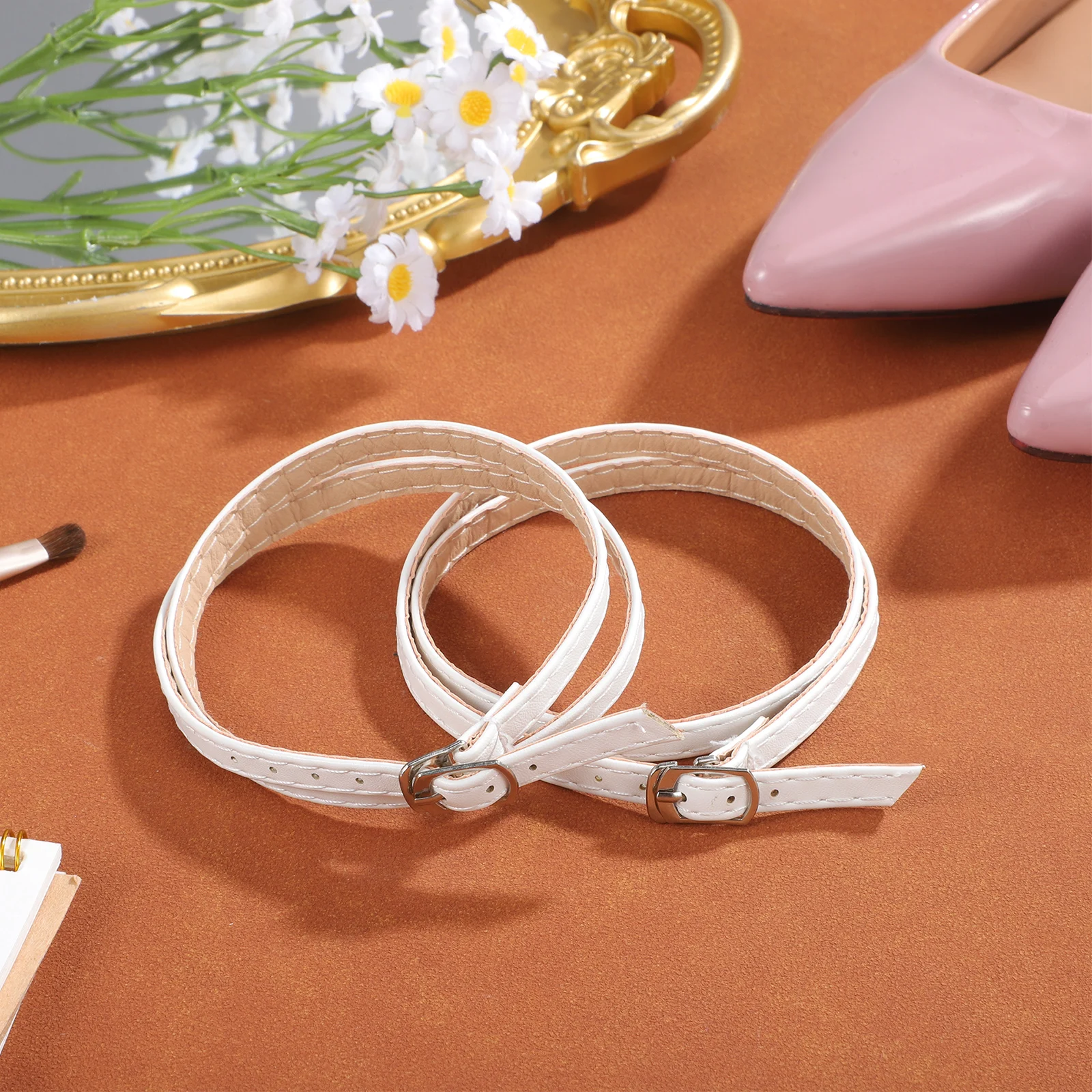 

Anti-drop Shoelaces Instant Heel Straps Heels Ankle Replacement Elastic for Shoes White Detachable Band Miss