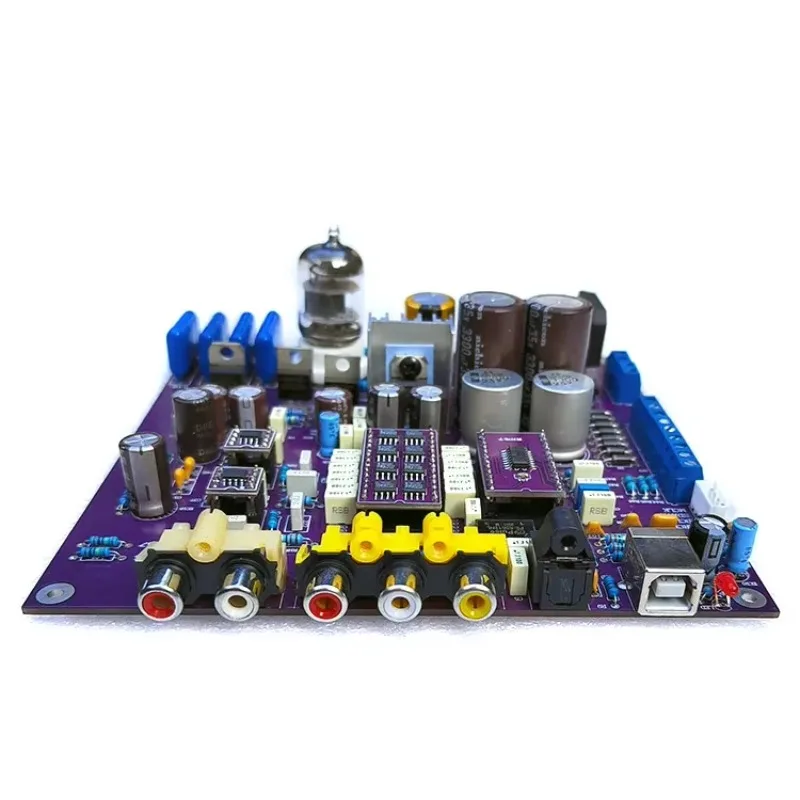 TDA1541 DAC decoding board coaxial fiber USB input 5670 electronic tube buffered output