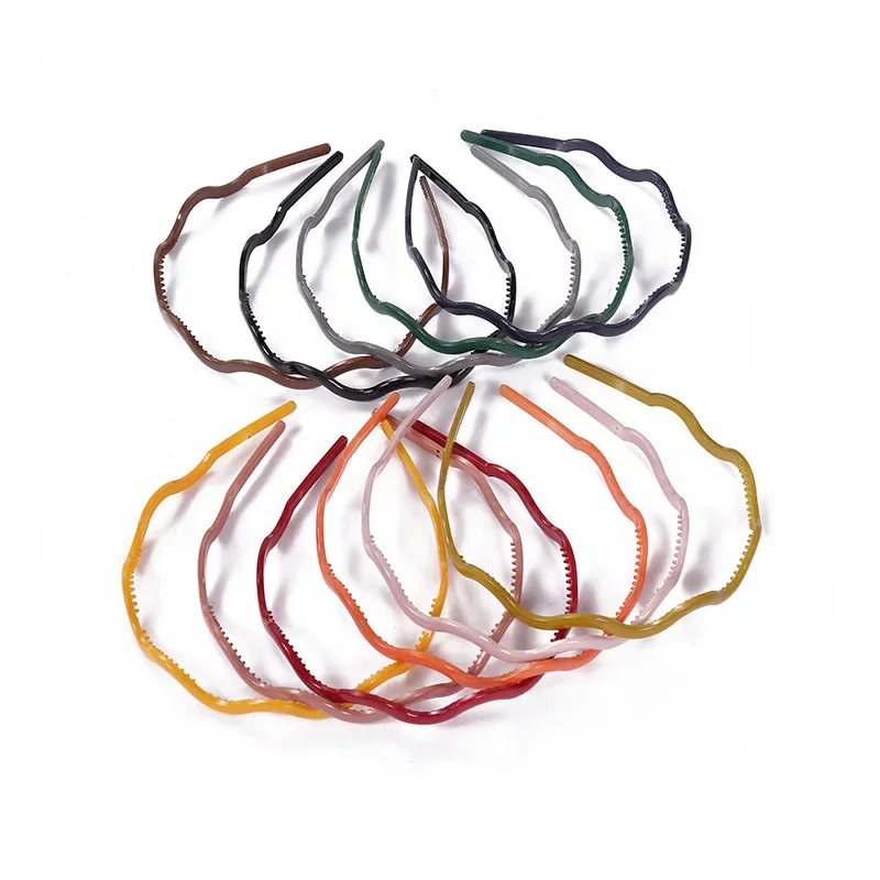 New Fashion Candy Color Wavy Geometric Grid Anti-slip Headband Hair Band for Women Girls Hair Accessories Headwear Wholesale