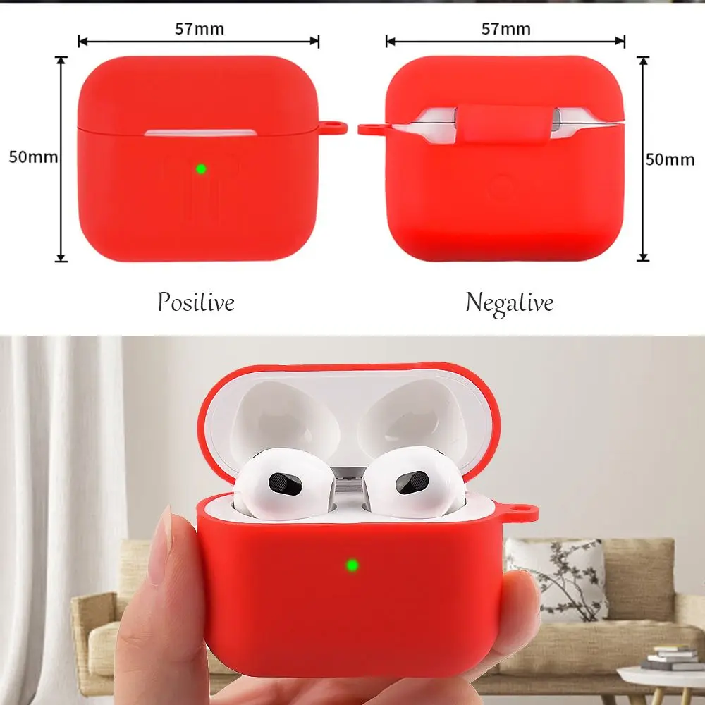 For Apple AirPods 3 Multicolor Silicone Protective Cover With Buckle 3rd Generation Simplicity Shockproof Case Headset Protector