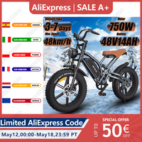 JANSNO X50 Electric Bike 750W Motor 48V14AH Battery 20*4 inch All Terrain Fat Tire Adult E Bike 7-Speed Shimano Electric Bicycle