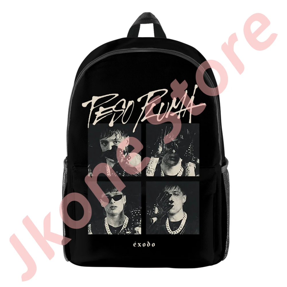 Peso Pluma Exodo Portraits Merch Backpacks 2024 Tour Bags Unisex Fashion Casual HipHop Streetwear