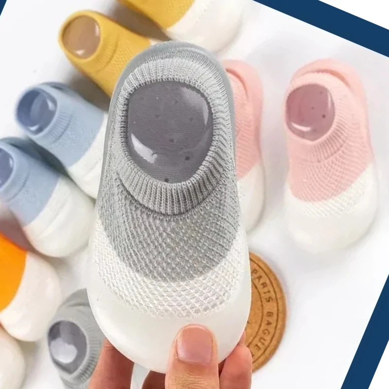 

Летняя детская обувь для обучения ходьбе, детские носки на мягкой подошве, детская напольная обувь, дышащая обувь с сеткой из плитки