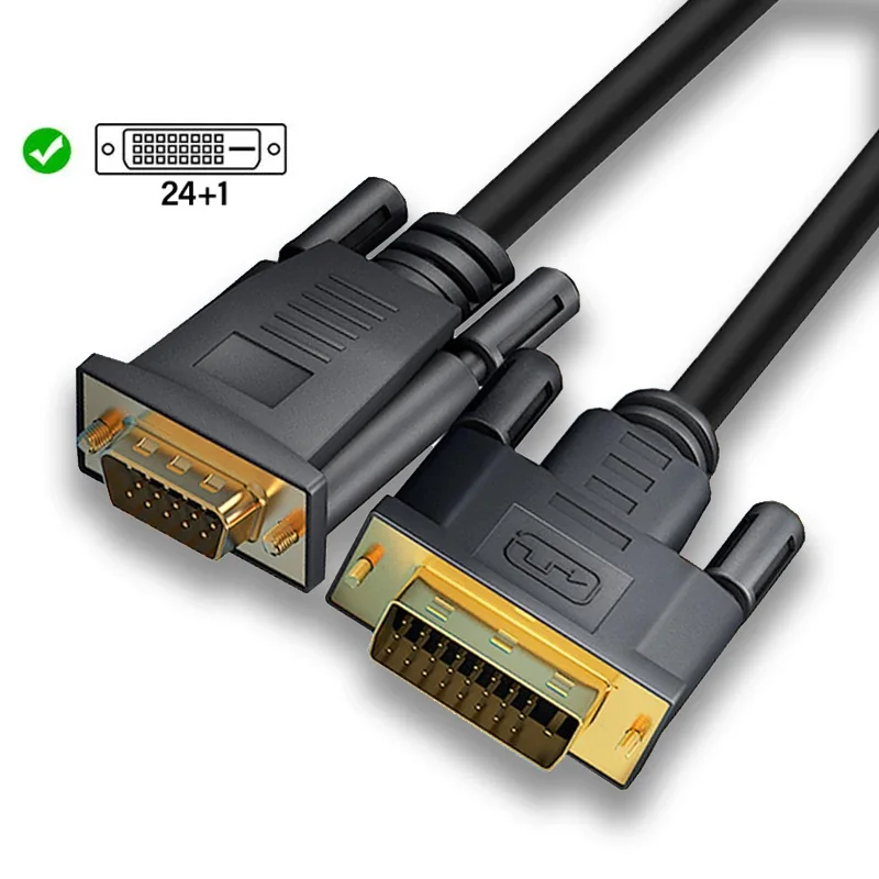 4K 1080P Dvi to VGA Cable Adapter DVI 24+1 Video Audio Synchronization DVI to VGA for Laptop Computer Monitor TV Box VGA Cable