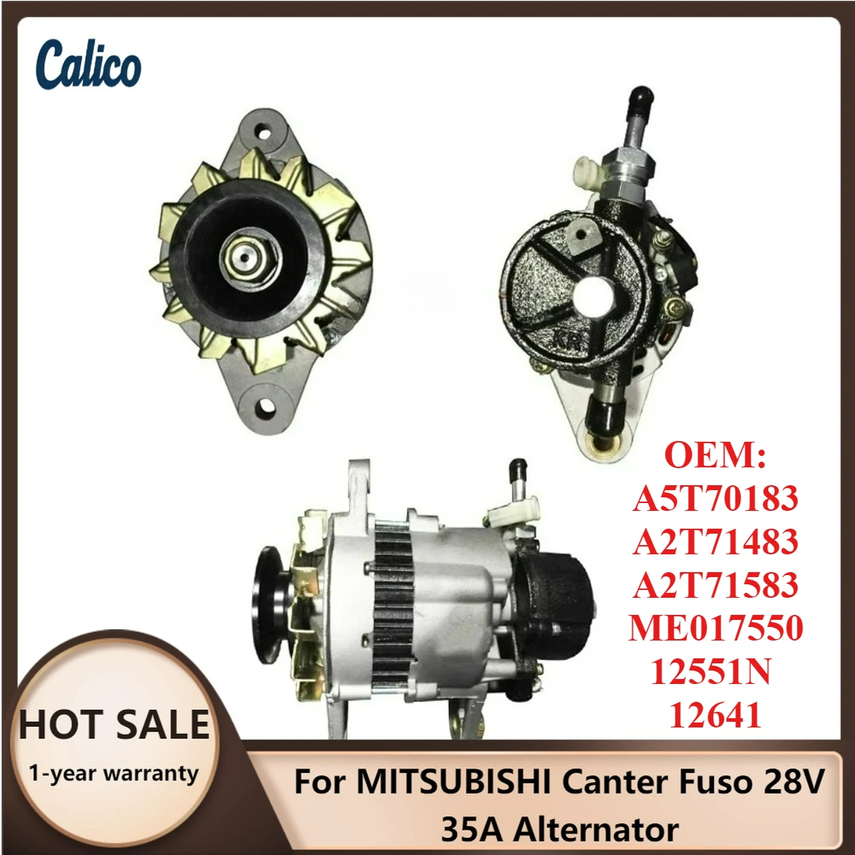 

Эксклюзивное производство. Подходит для MITSUBISHI Canter Fuso. Генератор 28В 35А. A5T70183 A2T71483 A2T71583 ME017550 12551N 12641