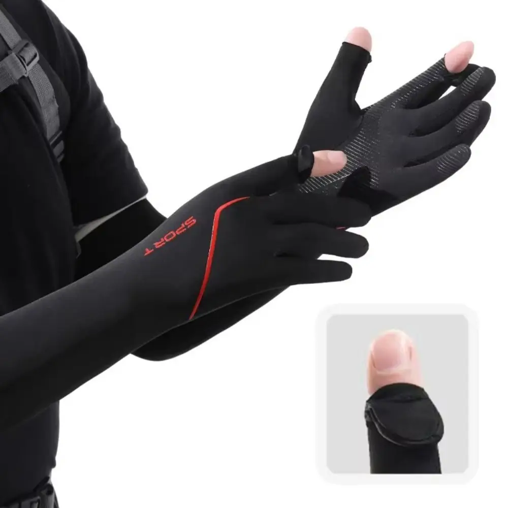 

Elastic Polyester Sun Protection Sleeves Cooling Non-slip Long Arm Sleeves UV Protection Breathable Summer Flip-Top Glove Summer