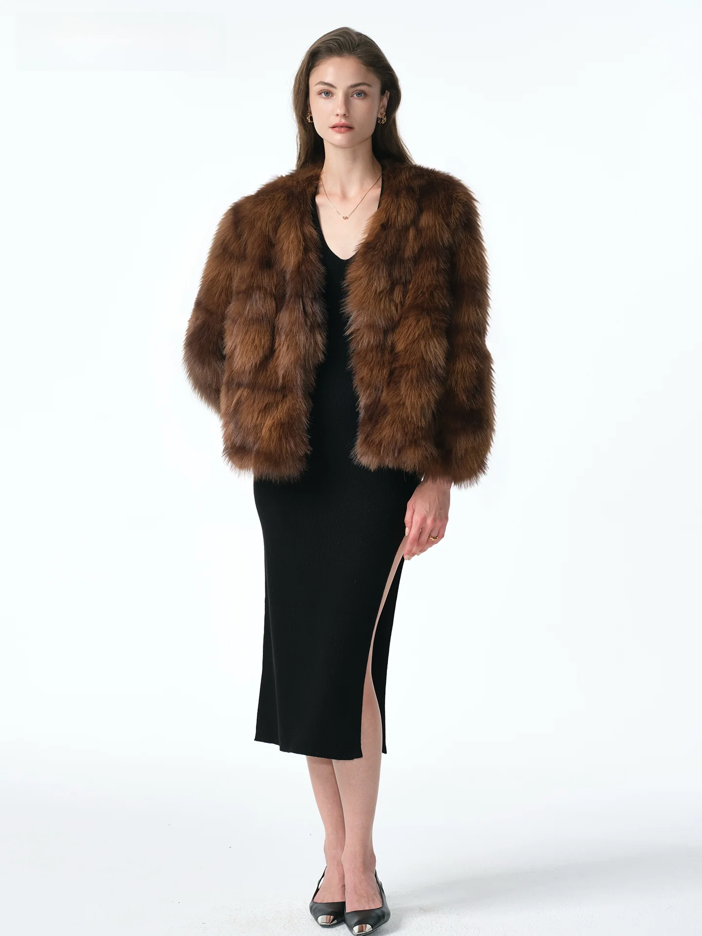 

Пальто из искусственного меха Aureal Ort Brown: теплое, экологичное, роскошное, винтажное, повседневное, длинное, с эффектом натурального меха