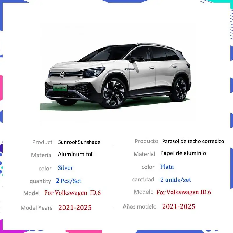 Солнцезащитный козырек на крышу для Volkswagen VW ID.6 ID ID6 Crozz X 2021-2025 автомобильные аксессуары на крышу 2x солнцезащитный козырек высокая эффективность