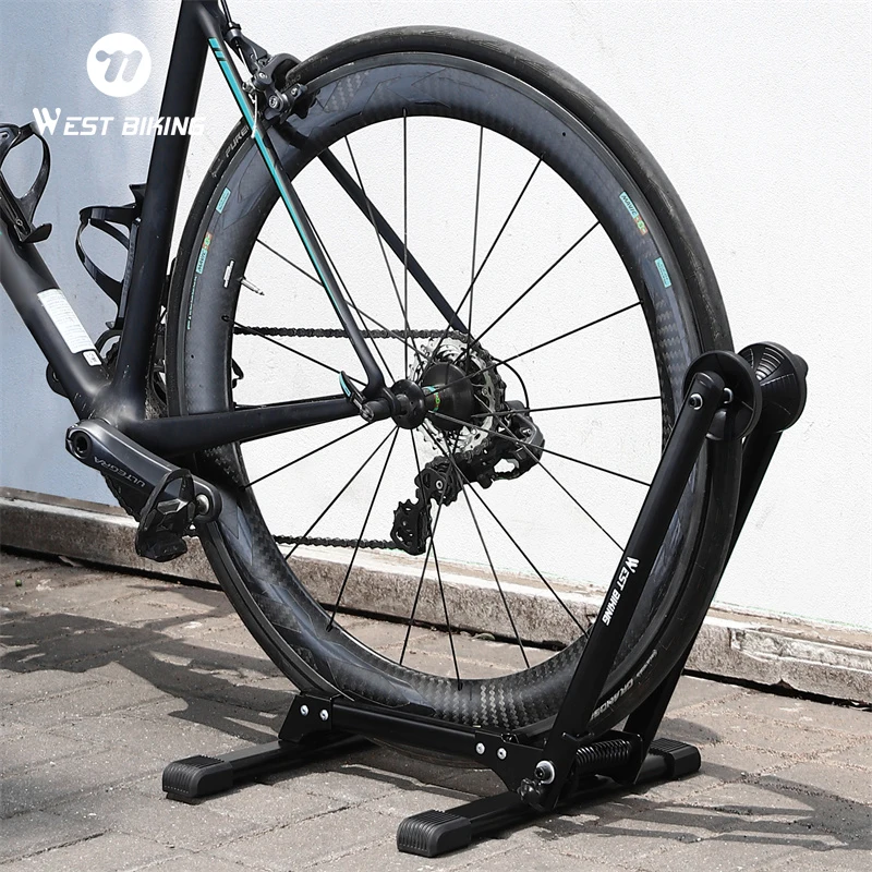 WEST BIKING Single/Double-Pole Bicycle Parking Rack Stand Anti-slip Cycling Parking For 24/ 26/27.5 inches/700C MTB Road Bike