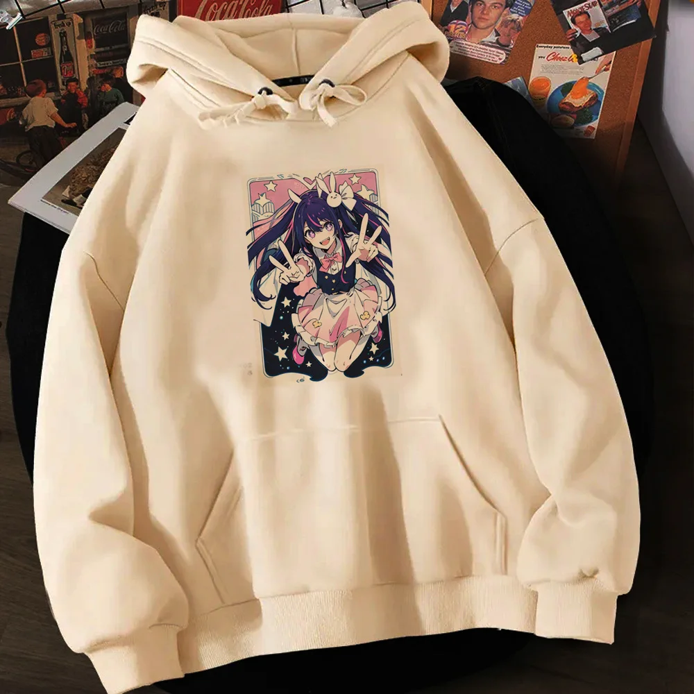 Hoodies japoneses Oshi No Ko para mulheres, top de manga comprida, camisa com capuz gótico, roupas 90s