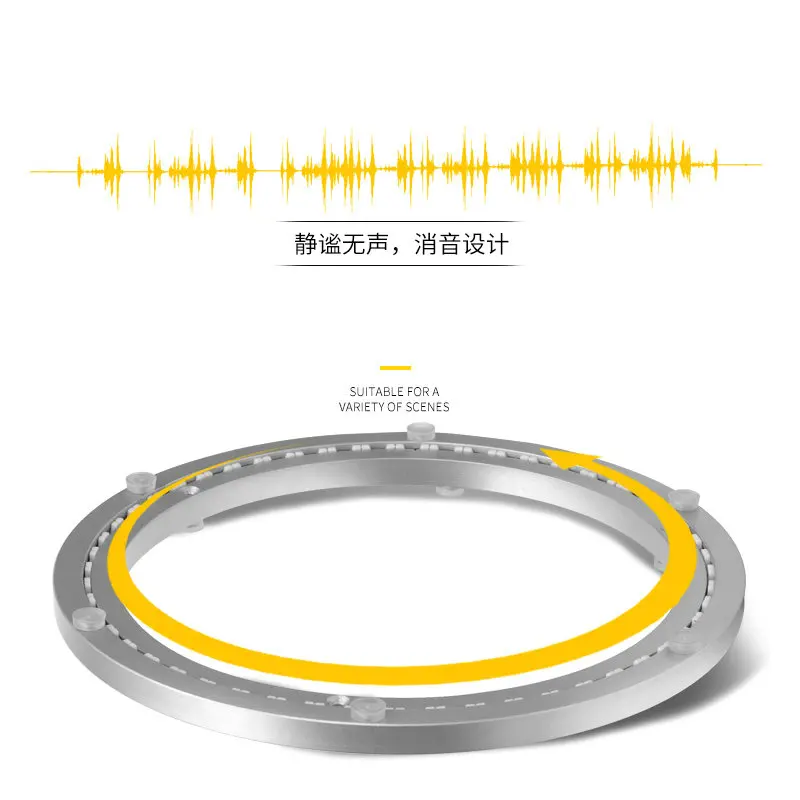HQ UL1 Smooth Aluminium Alloy Round Turntable Plate Dinning Table Swivel Plate Rotating Bearings Lazy Susan with MUTE STRAP