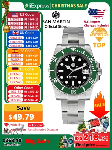 San Martin nuevo 40mm agua fantasma reloj de buceo hombres de lujo NH35 PT5000 reloj mecánico automático zafiro impermeable 200m SN0017