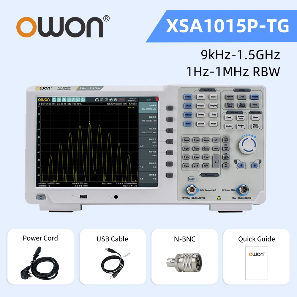 OWON XSA1015P-TG XSA1032P-TG Spectrumanalyzer 9KHz-3,2GHz 1Hz Resolutie Multi-touchscreen EMC USB LAN HDMI Tracking Generator