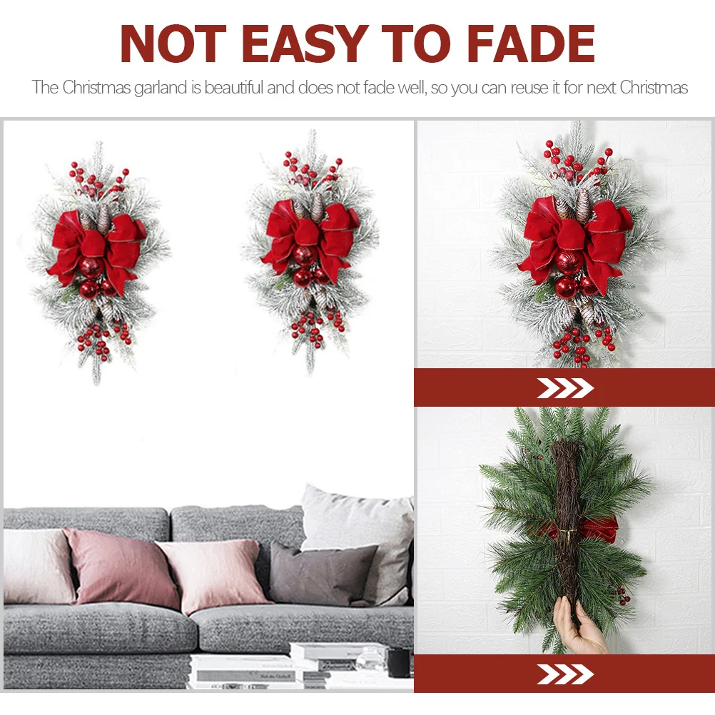

Stairs Wreath Delicate and Decorative Decorate Green Decoration Wreaths Pvc for Front Door Pendant