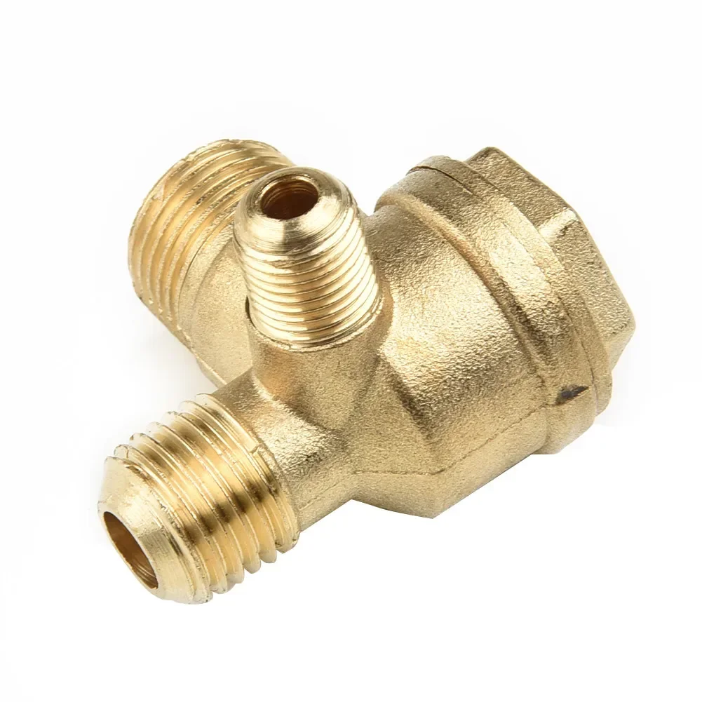 3 Port Brass Central Pneumatic Valves Air Compressor Check Valve Thread Male Thread Check Valve Connector Tool DIY Home Tools