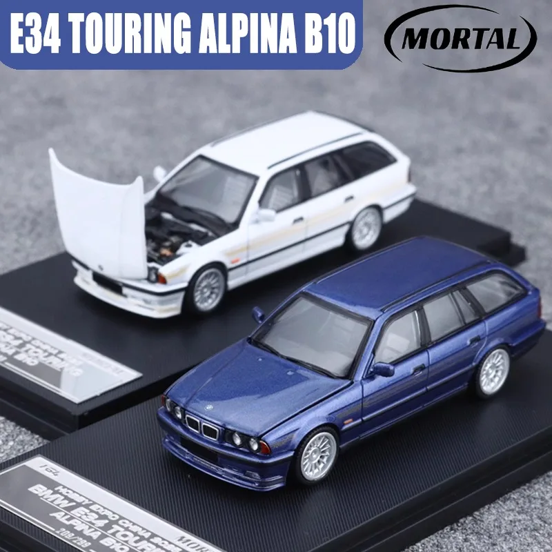 

Mortal 1/64 E34 TOURING ALPINA B10, игрушка-мотор из сплава, литая под давлением металлическая модель, коллекция рождественских подарков для мальчиков