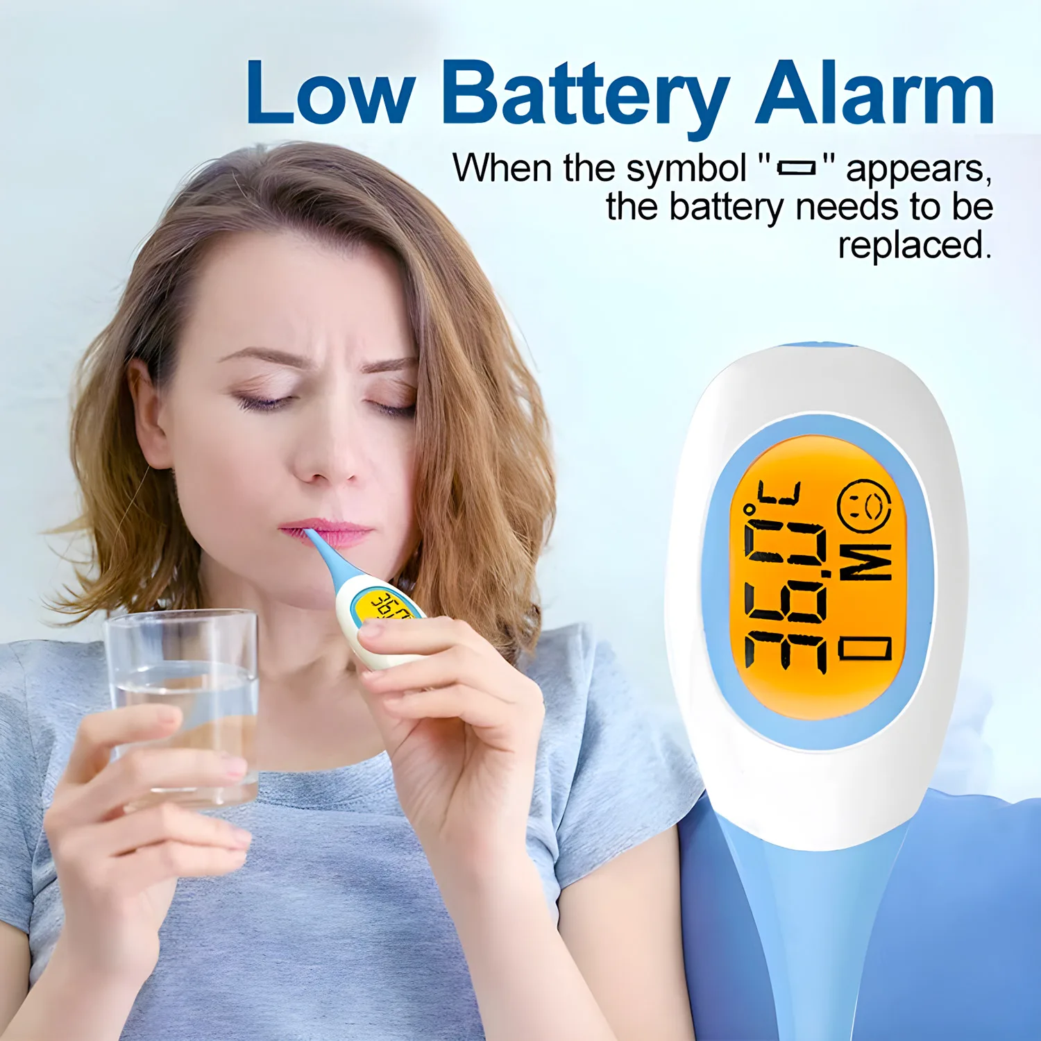 

Термометр, 8 секунд, быстрый цифровой измеритель лихорадки, 3-цветная подсветка, медицинский класс, ЖК-дисплей 0,1 ℃ Точность детского подмышечного термометра