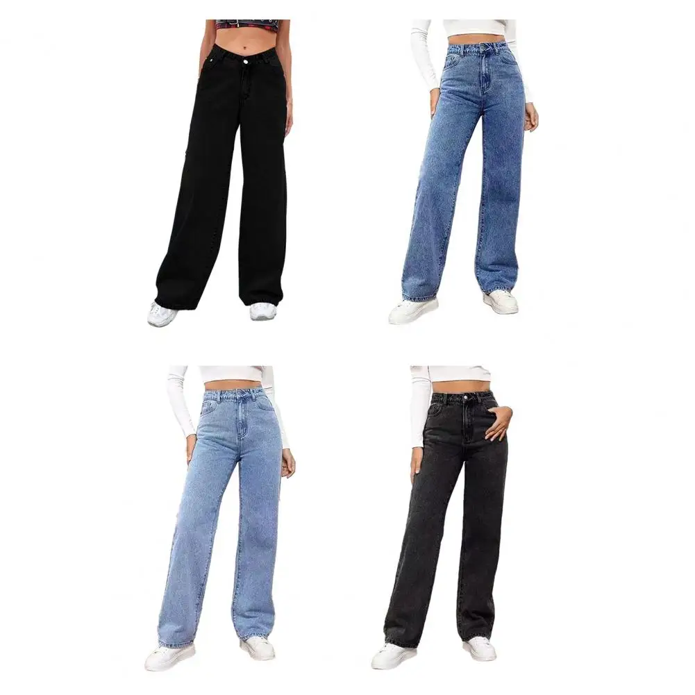 

Loose Wide Leg Womens Jeans Casual Pants Trousers Vintage Retro Design American Style Chic Oversized Fashion