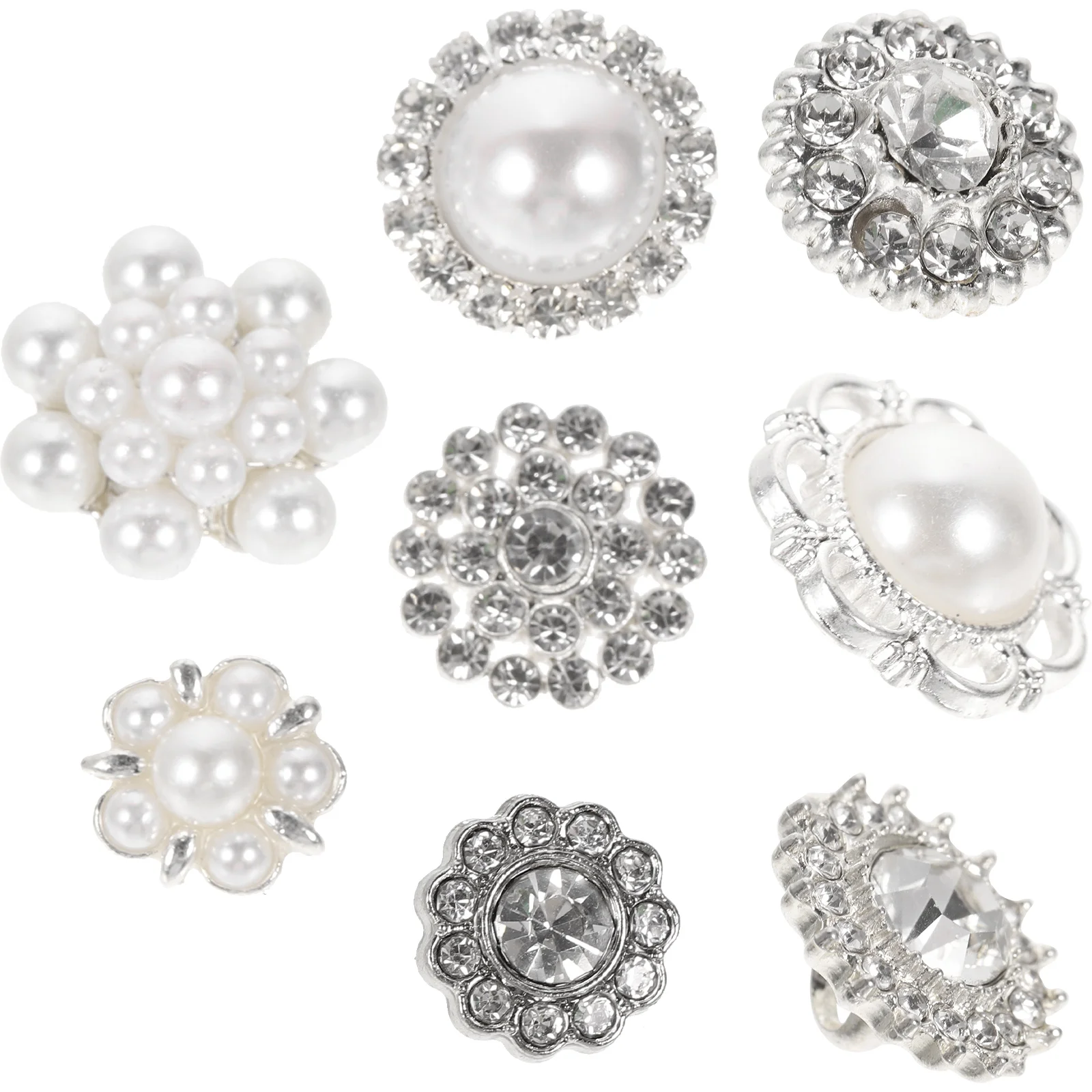 Jewelry Button Replacement Buttons Brooch Wedding Dress Decors Women's Assorted Size Rhinestone for Jackets Boutonniere Pins