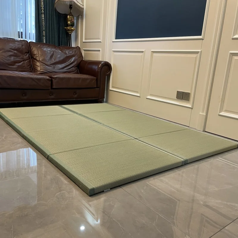 Japanese Traditional Tatami Mat Futon Mattress Firm and Comfortable Natural Rush Grass For Meditation Space Yoga Zen Room
