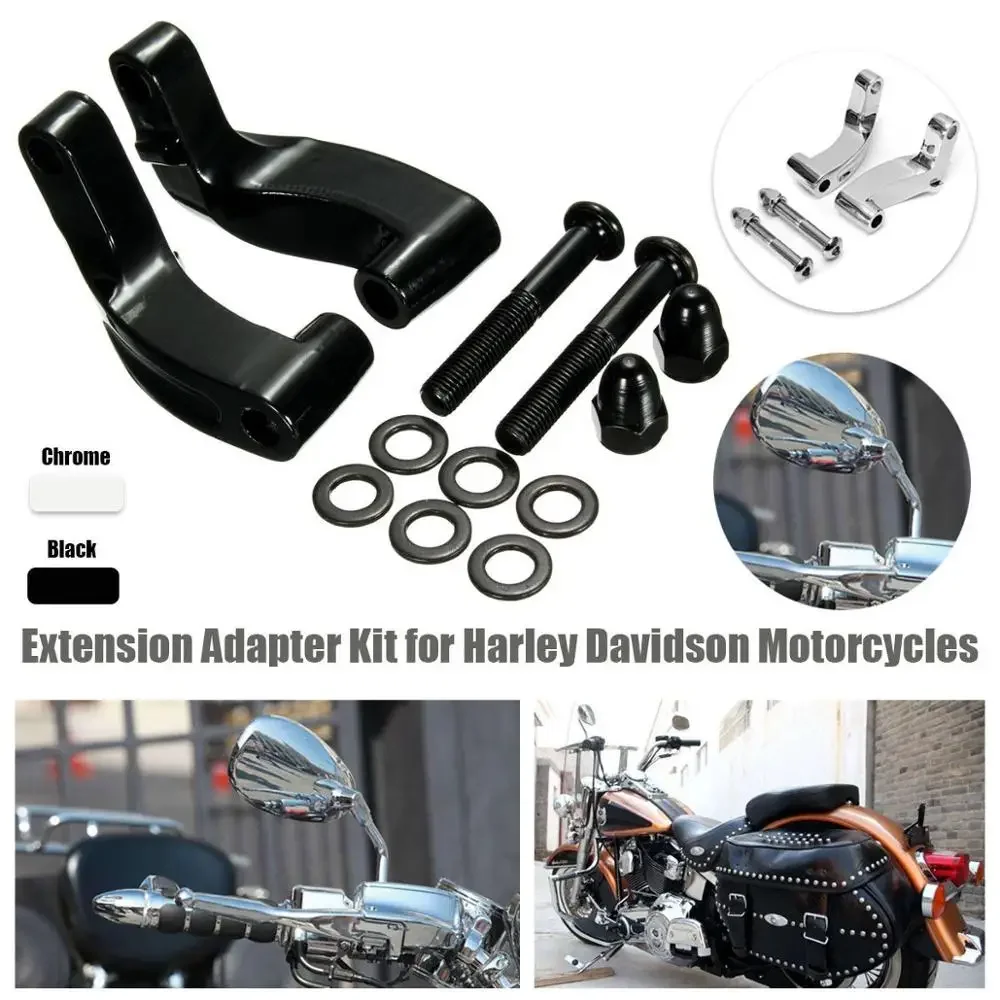 

Mirror Relocation Extension Adapter Kit For Harley Davidson Heritage FLSTC FXCWC Super Glide