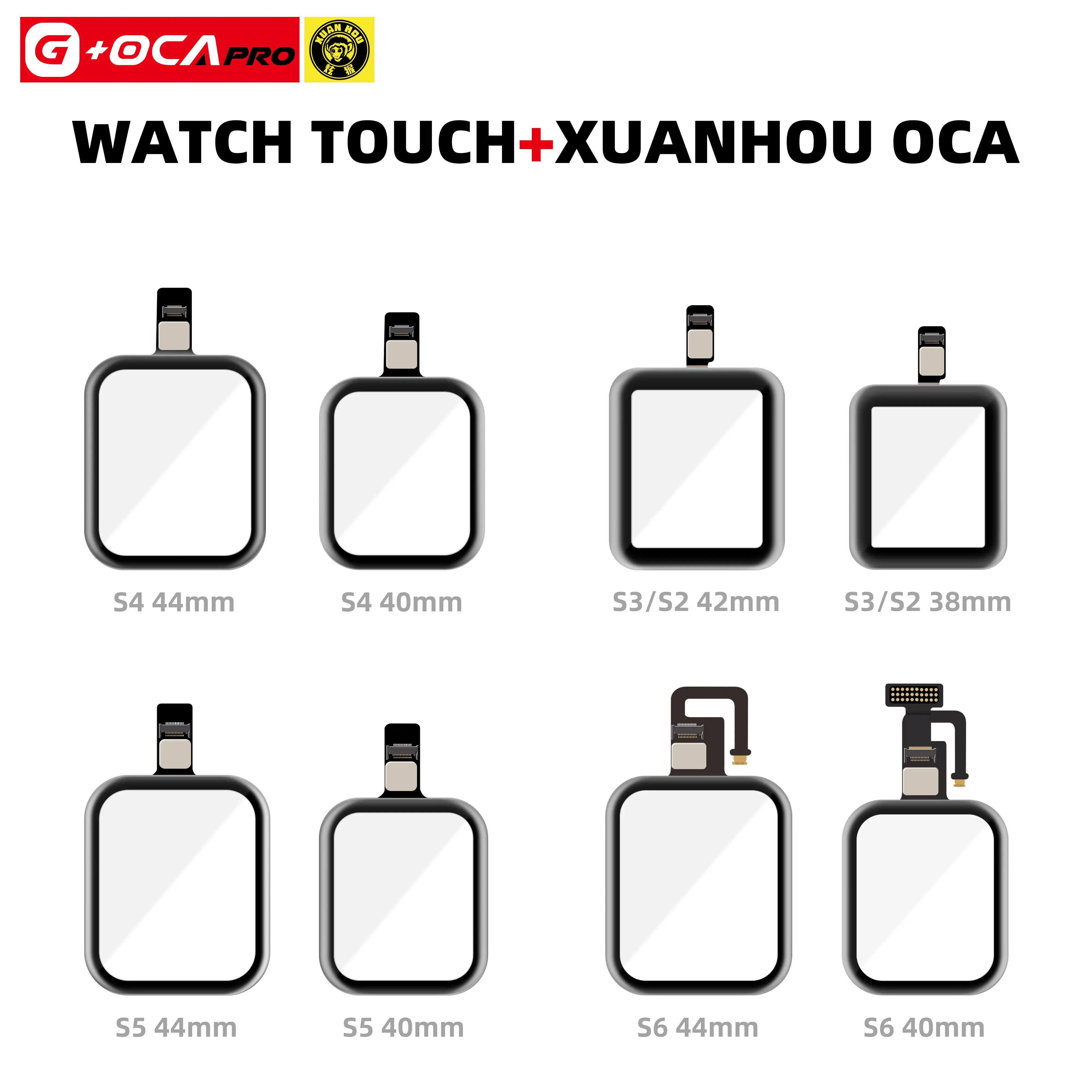 G + OCA pro Touch Screen Digitizer pannello frontale in vetro esterno per Apple Watch Series 1 2 3 4 5 6 38mm 42mm 40mm 44mm per Iwatch Glass