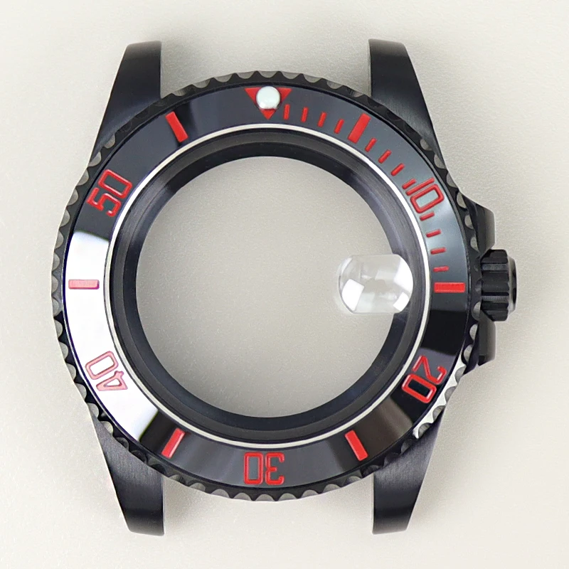 40mm PVD Black Watch Case Sapphire Glas For NH34 NH35 NH36 Miyota8215 ETA2824 Movement SUB GMT MASTER YACHT Replacement Case Mod - view 2