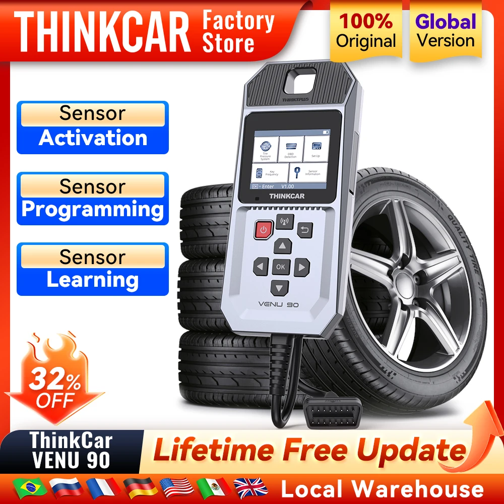 THINKCAR VENU 90 Car Tire Pressure Diagnose Tool Automotive TPMS Sensor Programming Learning Activator For ThinkTool Pro 689BT