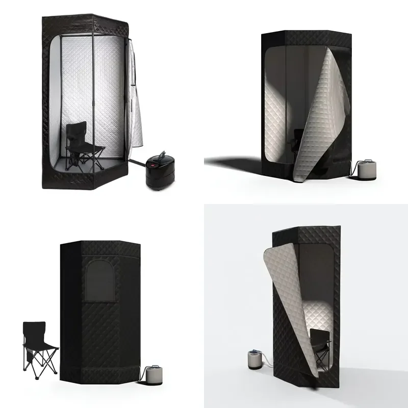 2000W Full Size Portable Steam Sauna Box 4.2L Stainless Steel Pipe Support Home Spa Heater for Insomnia Relief EU US UK AU
