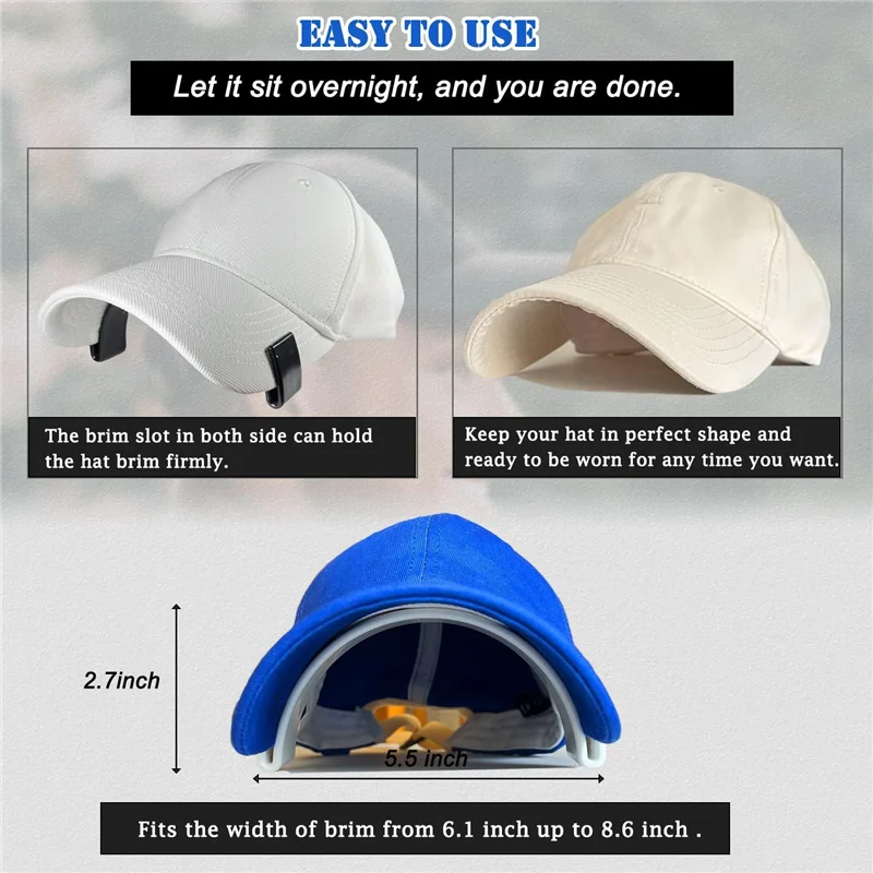 【A08I】Hat Bill Bender, Hat Brim Bender, Hat Curving Band Brim Shaper For Caps, Comes With Hat Sizing Reducer Tape 2Pcs view 6