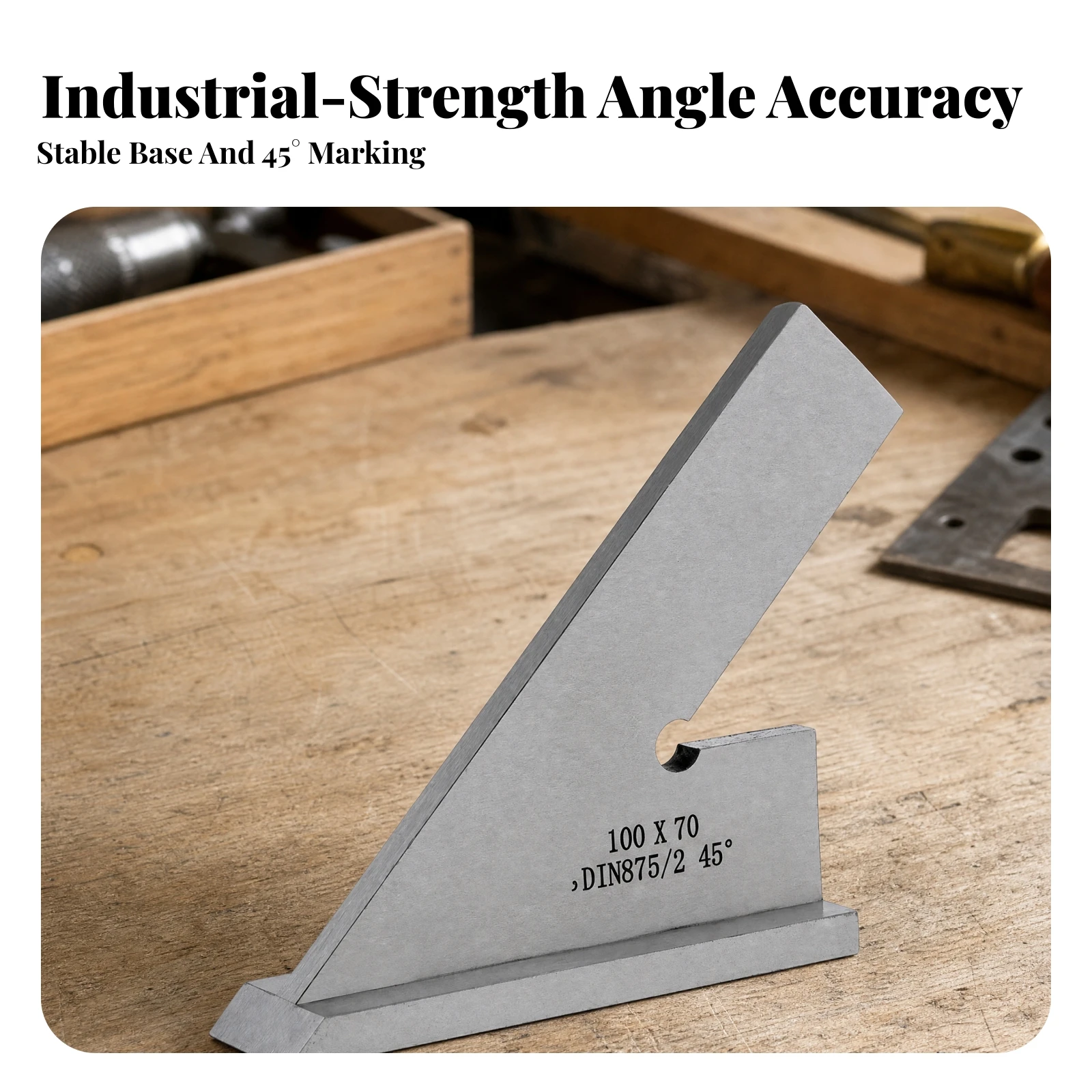 Metal Angle Square with Integrated Base Stable 45-Degree Angle Square Measuring Guide with Base Professional for Fabrication