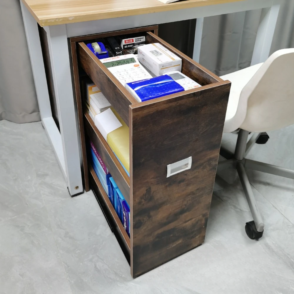 

Filing cabinet, office small cabinet, wooden independent cabinet, mobile storage cabinet with pulley, low cabinet under the tabl