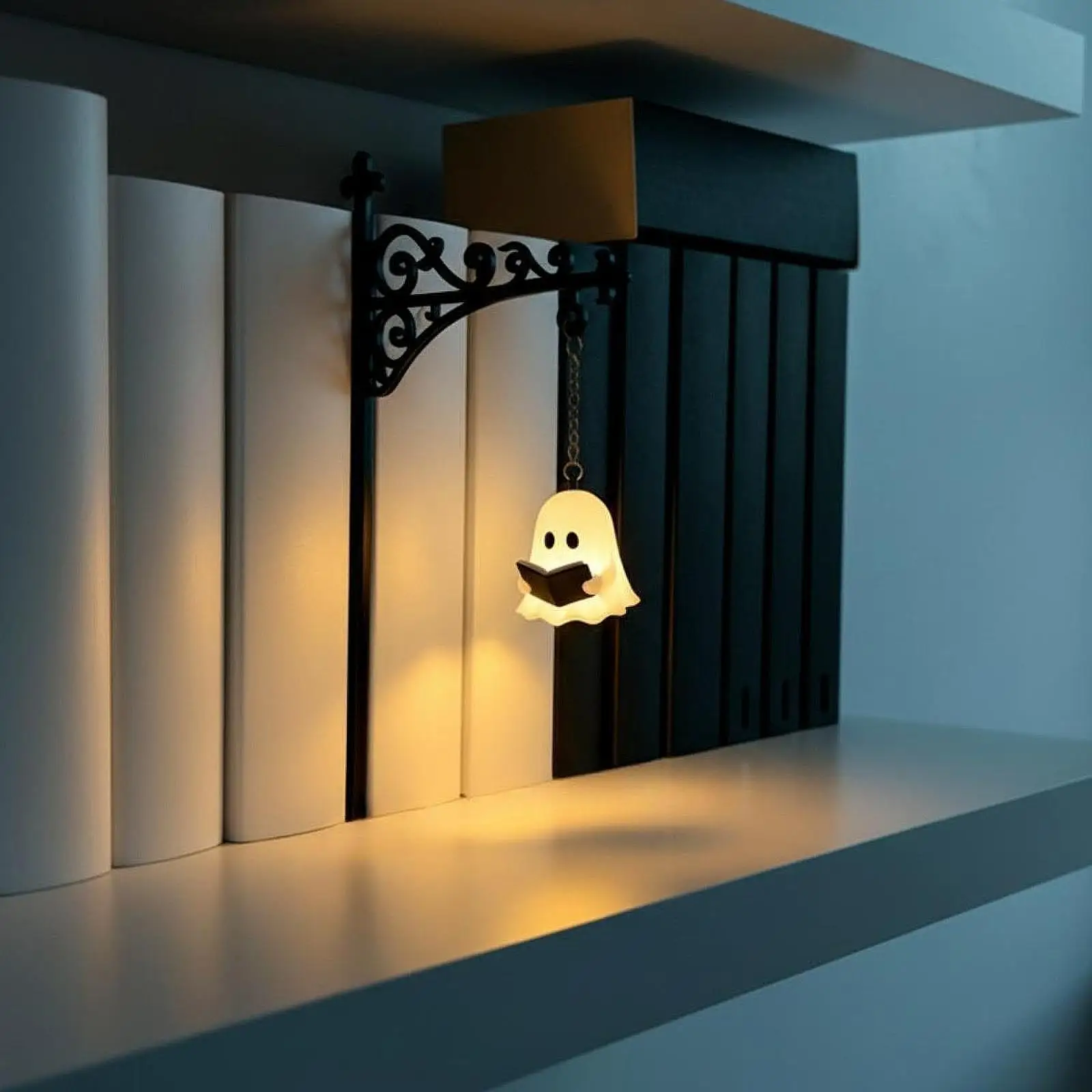 Library Mini Bookshelf Lantern Iron Lantern Ambient Light for Book Lovers Decoration Lighting