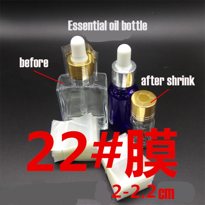 NEW 400pcs/lot Pvc Transparant Heat Shrink Bands For Essential Oil Bottles Cap Diameter 35mm X Hight 40mm X Laid Flat Width 55mm
