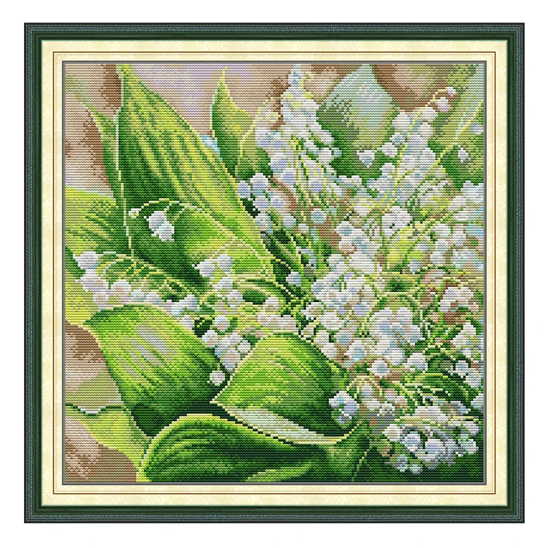 Convallaria Majalis Flowers Patterns Counted Cross Stitch Set 11CT 14CT 16CT Stamped DMC Cross-stitch Kit Embroidery Needlework