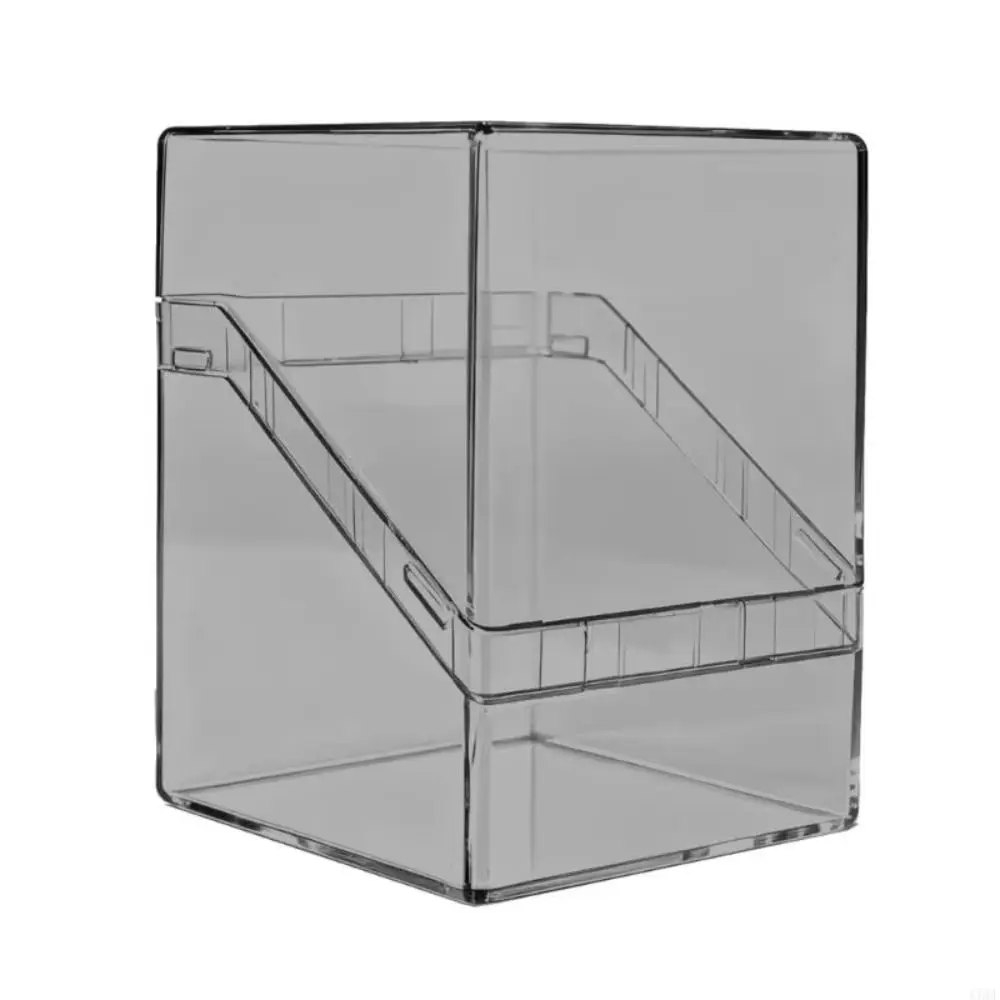Acrylic Card Storage Box 100PCS Capacity Transparent TCG Deck Box Clear Display Stackable Card Display Box Gift for Players