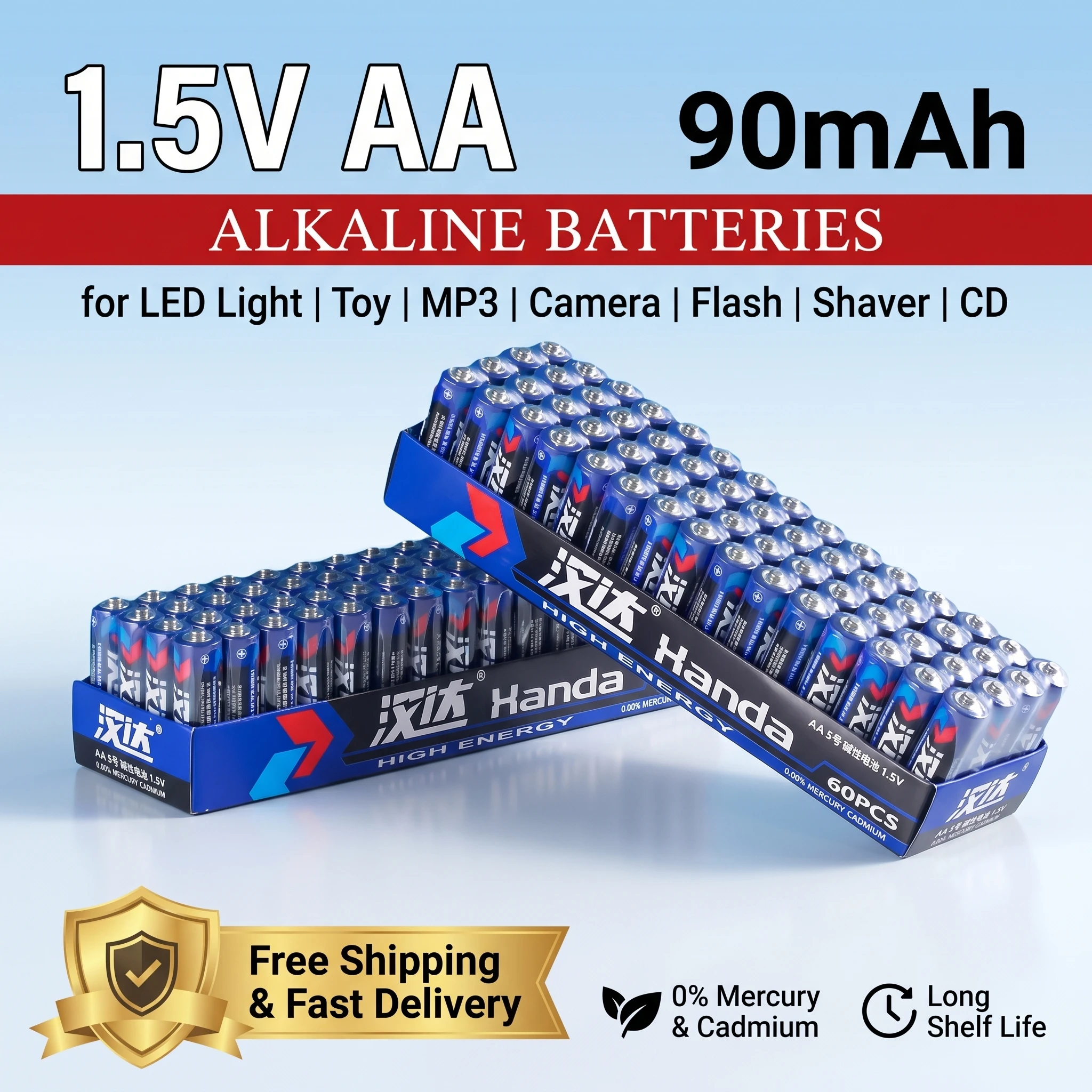 Carbon Zinc AA Battery 1.5V 90mAh Disposable Dry Batteries 1-32PCS For Electronic Toys Flash MP3 Shaver