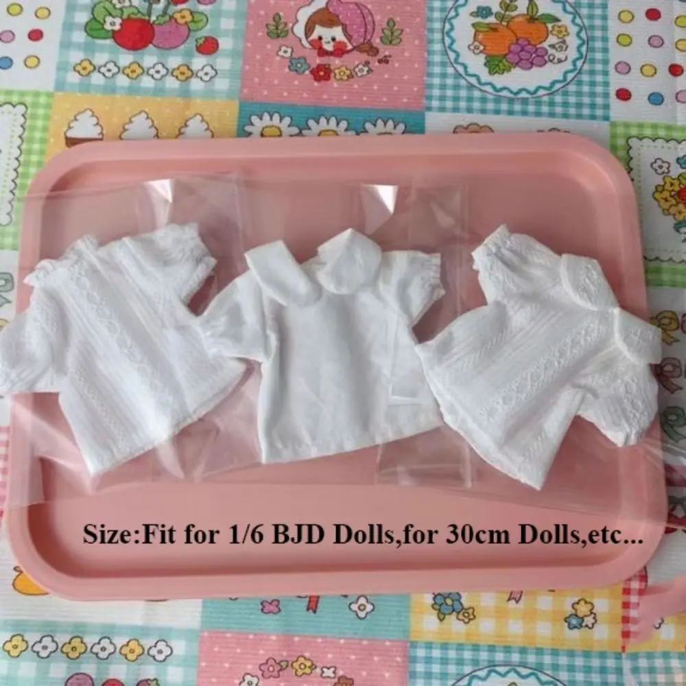 Chemisier blanc à manches longues/courtes, mignon, accessoires de mode, pantalons citrouille, vêtements faits à la main pour poupées 1/6 BJD 30cm