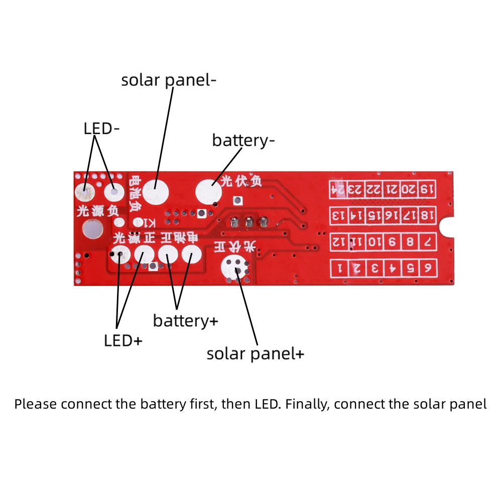 3.2V 3.7V Light Control+Radar Body Induction Solar Lamp Circuit Board Solar Led Driver Board With Remote Control for Home Lights