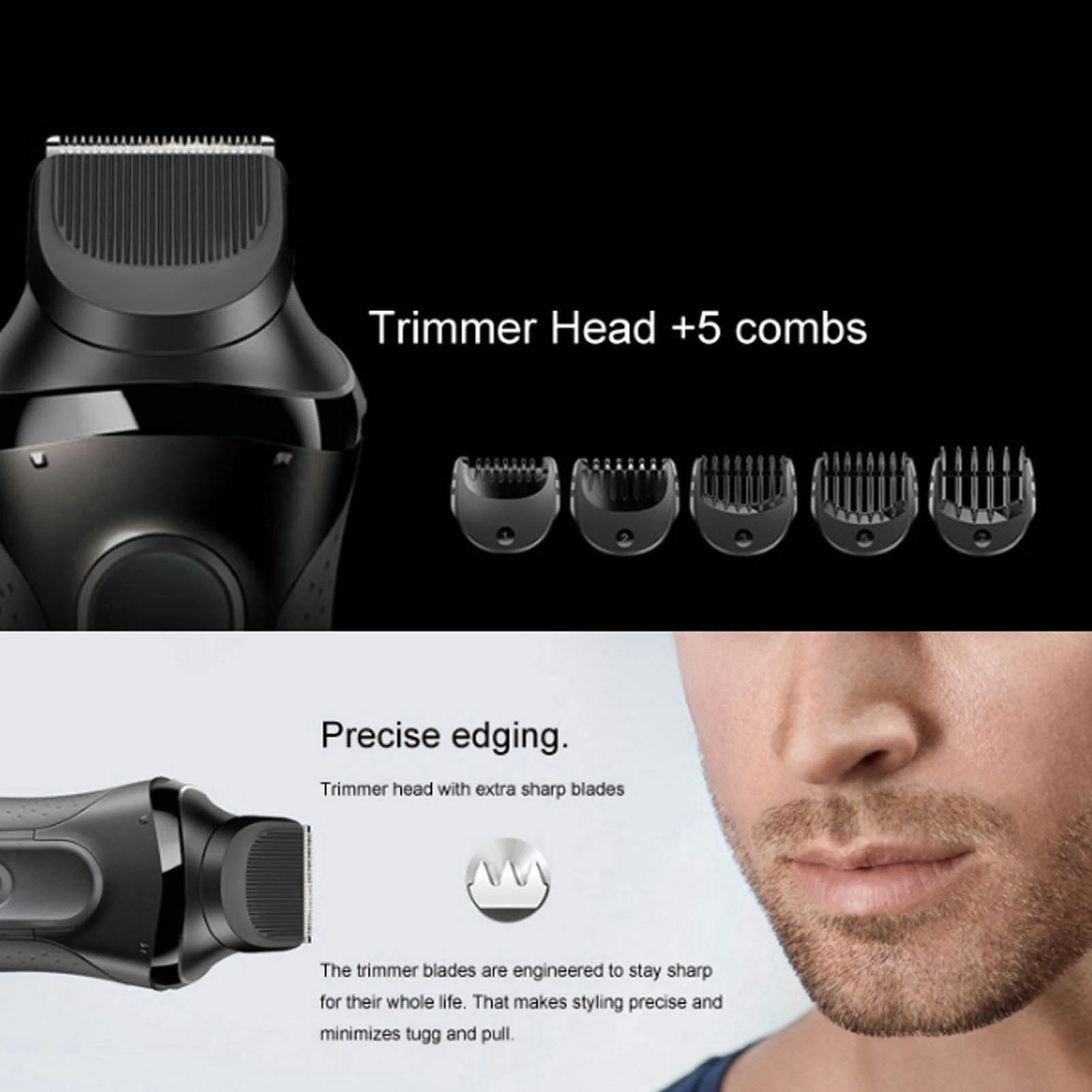 Electric Shaver Beard Trimmer Head 5PC Guid Comb Trimming Set Fit for Braun Series 3 Shaver Head Replacement Shaver Trimmer Head