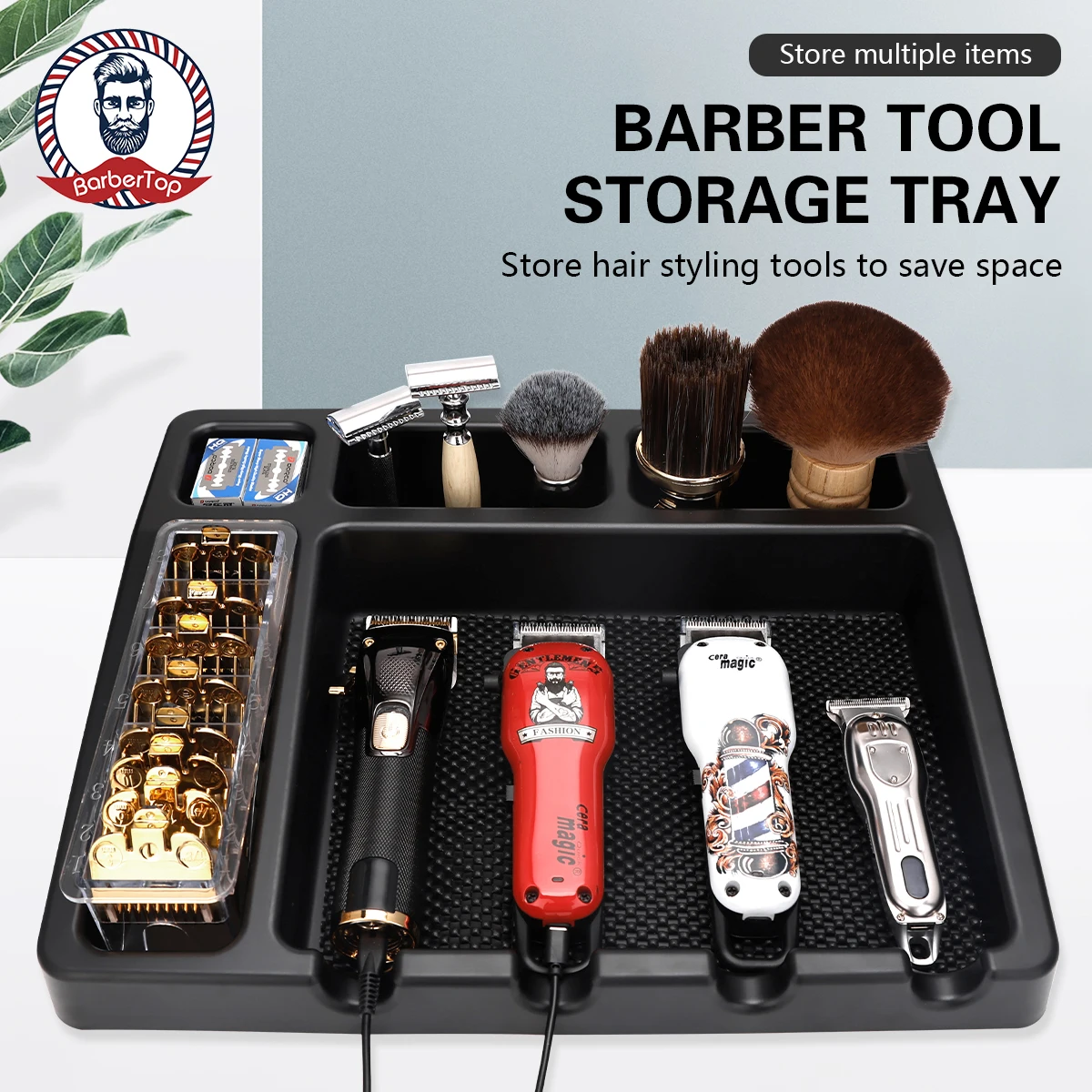 2type Barertop Hairdressing Tool Storage Box Electric Clipper Display Stand Salon Barber Scissor Comb Socket New Station Tray