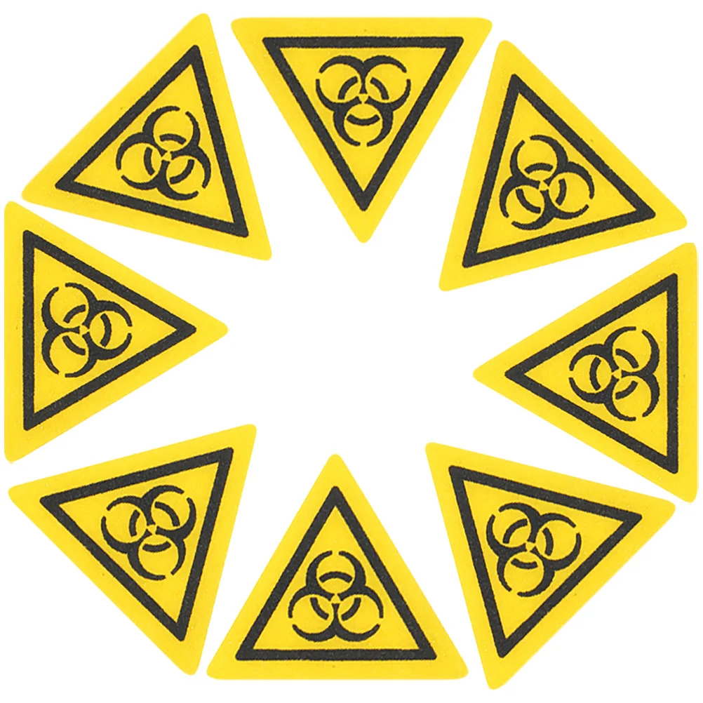 

8pcs PC Material Warning Labels Laboratory Caution Infection Marking Decals Safe Safety Stickers Storage