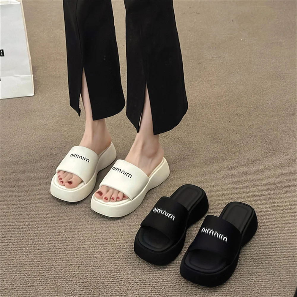 

Thick-Soled Sandals Women's Outer Wear Wedges 2024 Summer New Korean Style Open-Toe Flip-Flops Casual Holiday Beach Slippers-1