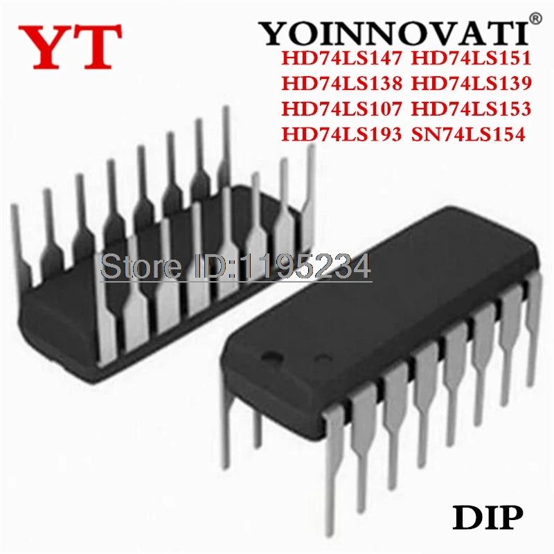 100pcs HD74LS147 HD74LS151 HD74LS138 HD74LS139 HD74LS107 HD74LS153 HD74LS193 SN74LS154 DIP