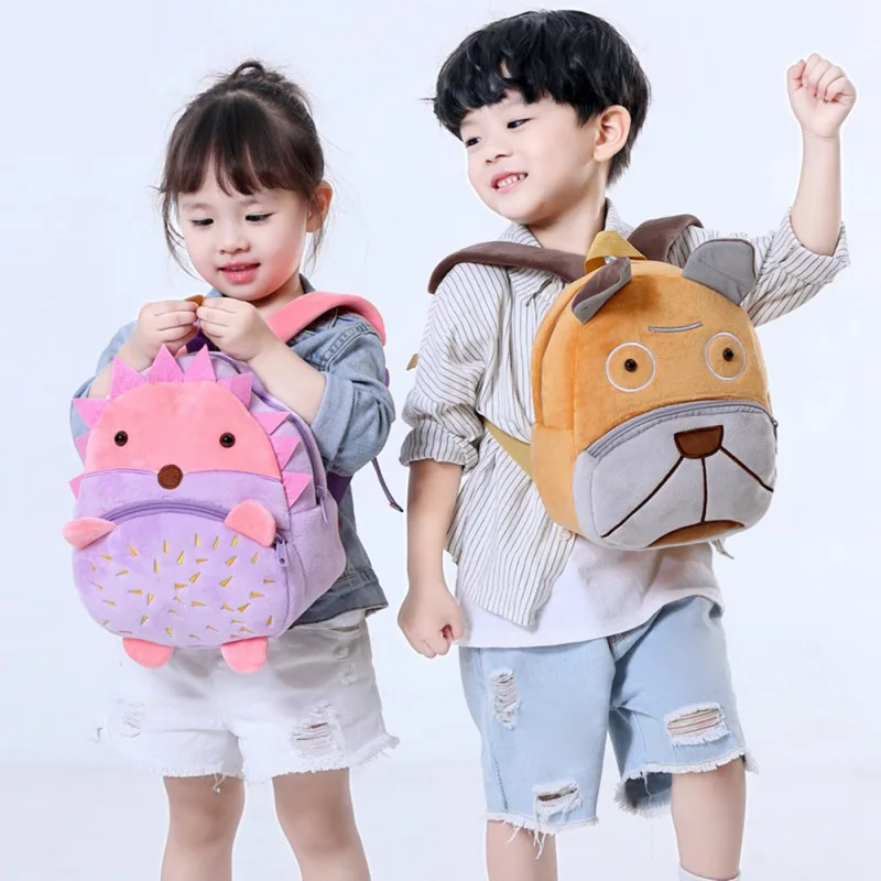 Children Plush Backpack Zoo Series Cute Backpack Plush Kindergarten Kids Children School Bag Sundry Coin Purse For Girls Boys