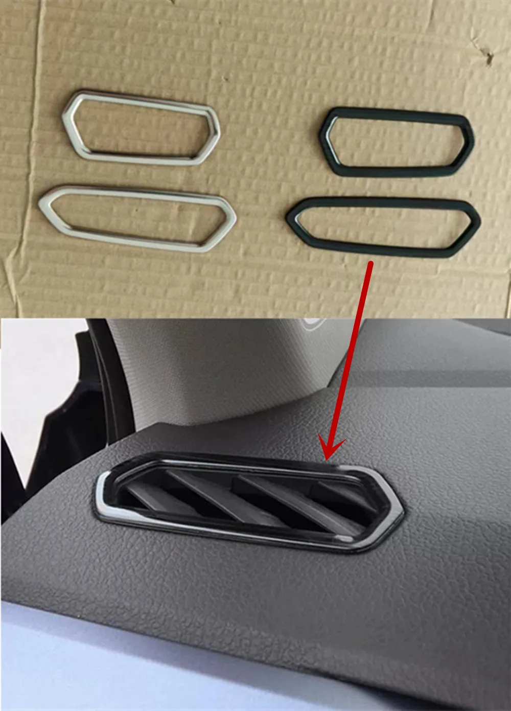 Dashboard Front Air Conditioning AC Outlet Vents Frame Cover Trim for VW Volkswagen T-Cross T Cross 2018 - 2023 LHD Accessories