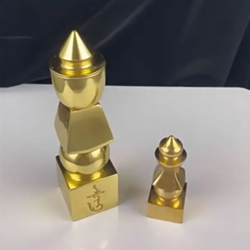Fu Lu Shou Copper Pagoda Buddhist Feng Shui Brass Five Element Pagoda Home Office Crafts Lucky Amulet Decor Desktop Ornament