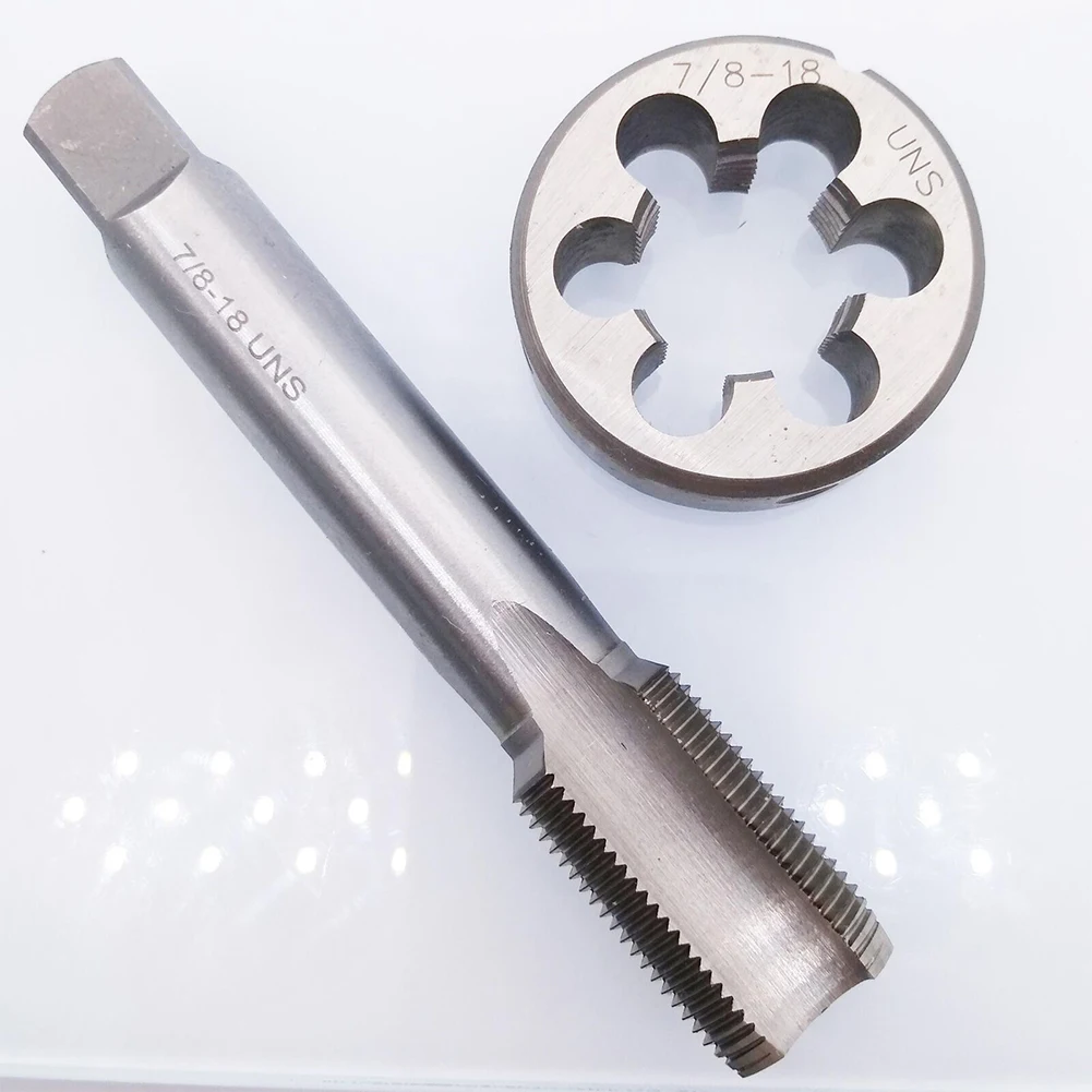 HSS 7/8-18 Tap And Die Set Right Hand For Threading Stainless Steel Iron Copper Aluminum Pipe Repair Tool HSS 7/8-18
